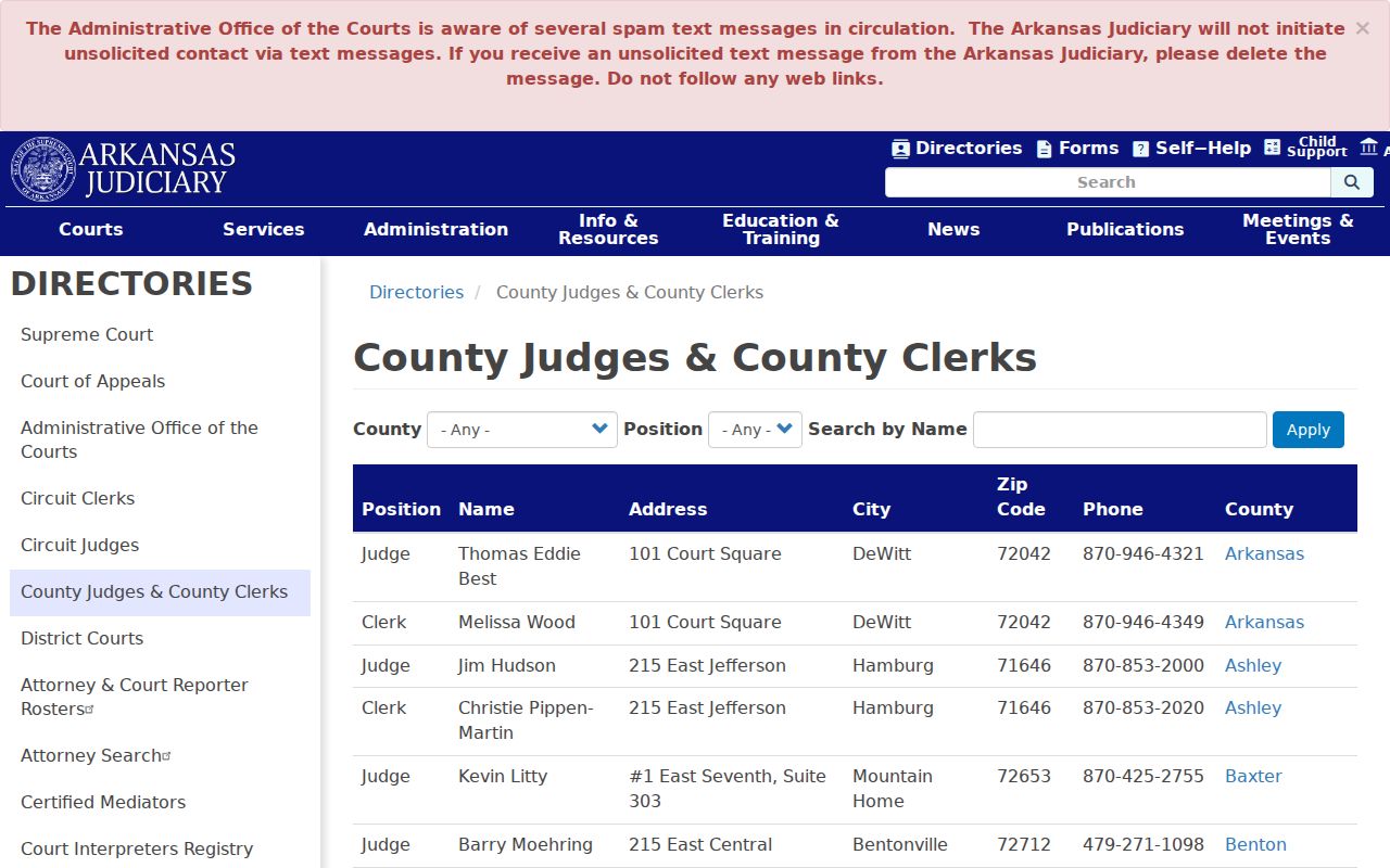Booneville court records county officials directory