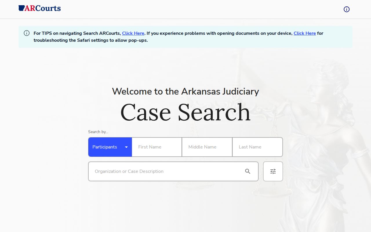 Logan County docket search ARCourts portal