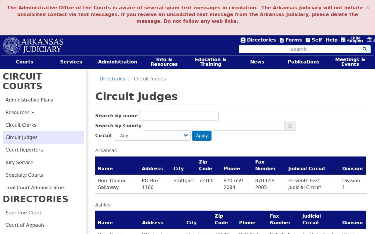 Logan County court schedule circuit judge directory