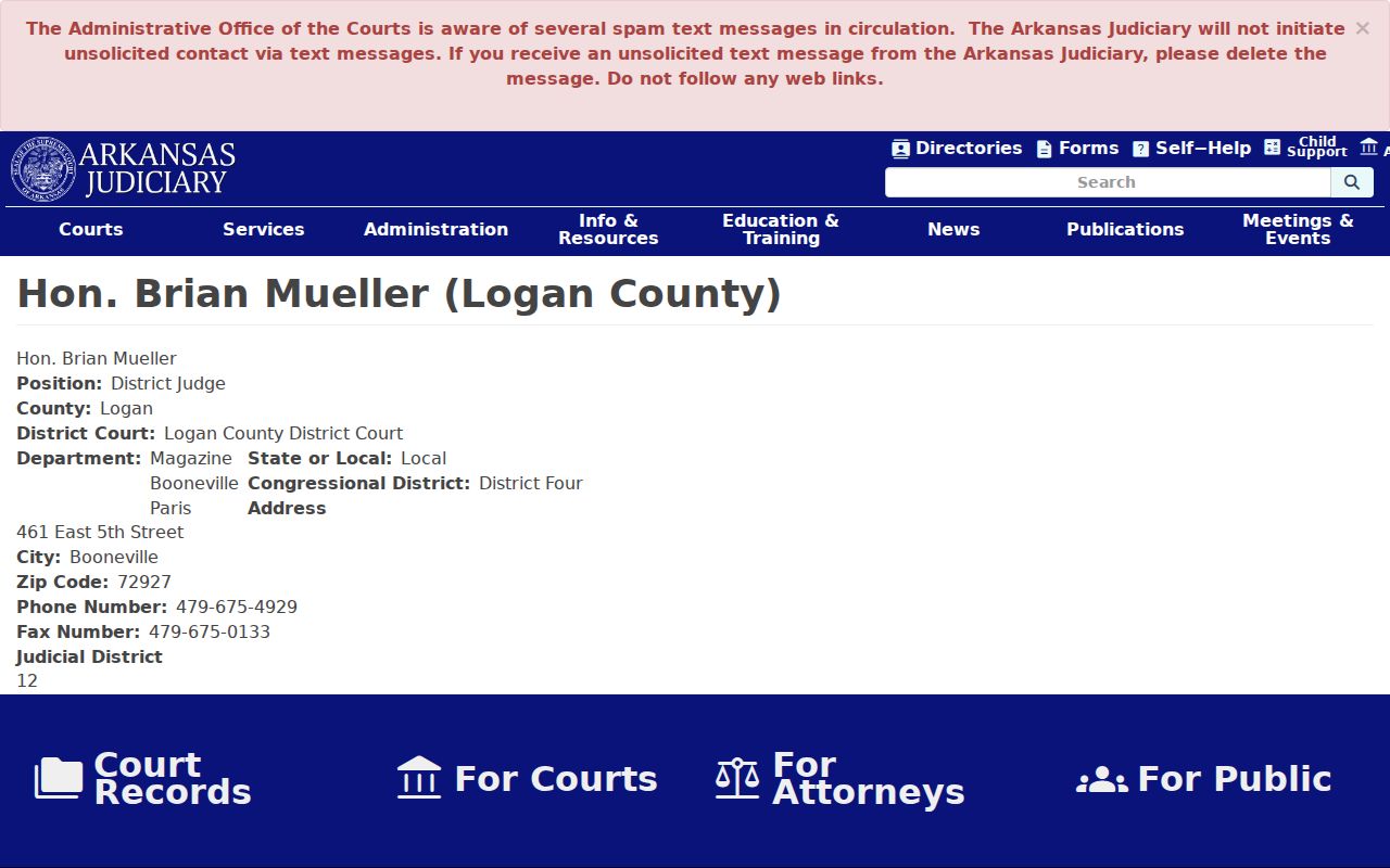 Logan County court schedule District Judge profile