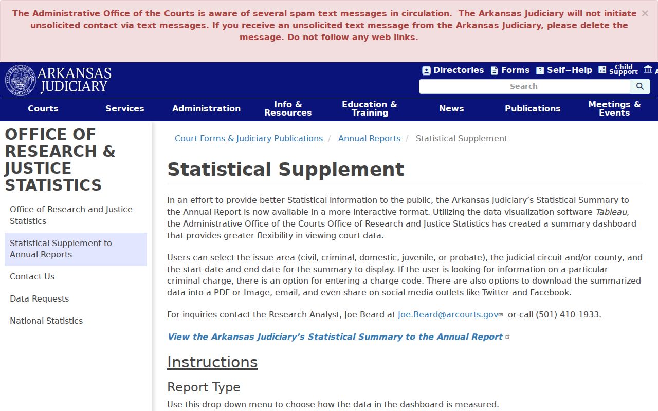 Logan County court case records statistical supplement