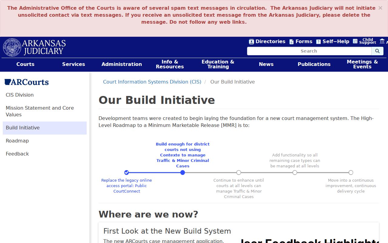 Magazine court records ARCourts technology initiative