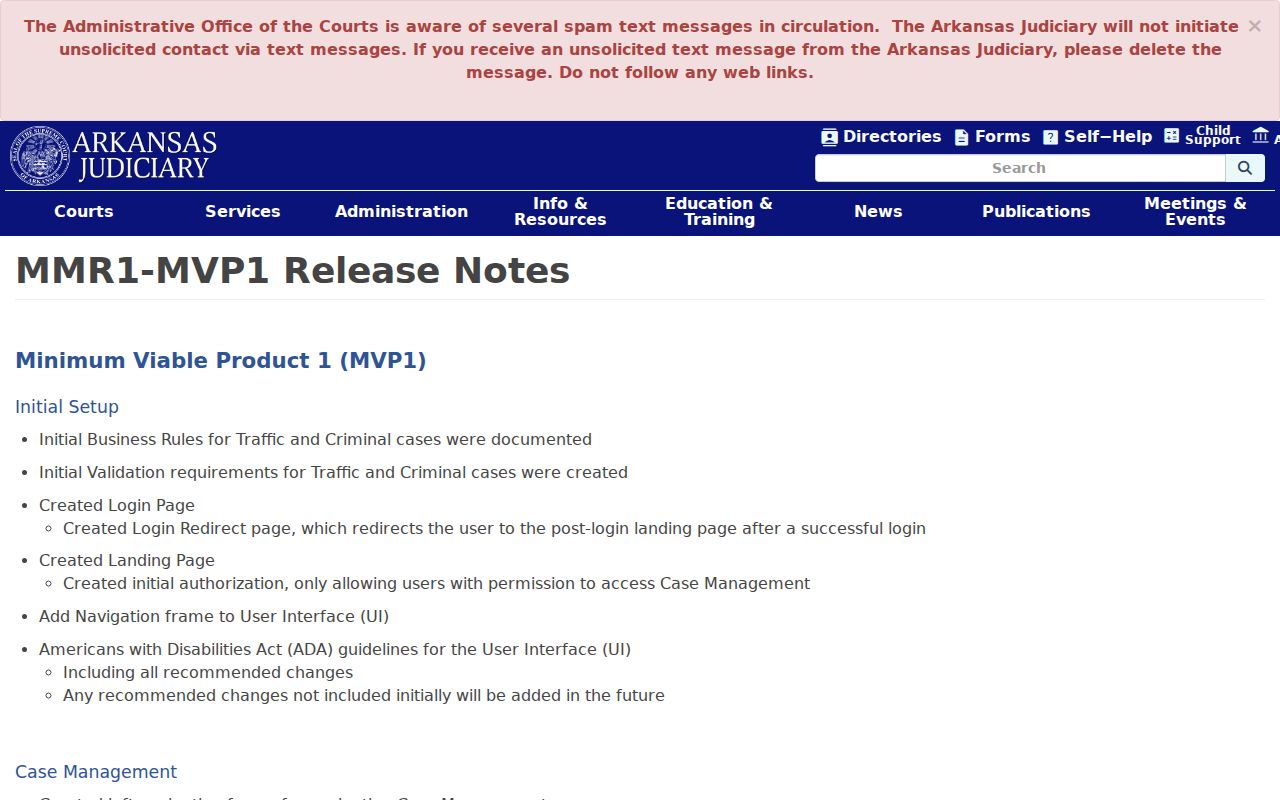 Magazine court records ARCourts release notes