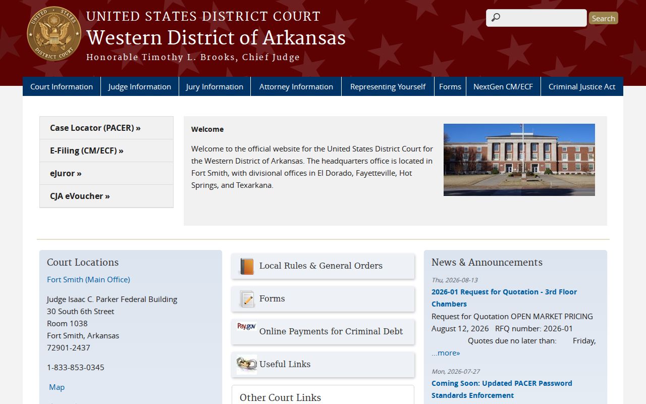 Scranton court records Western District of Arkansas